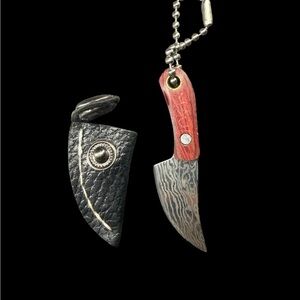 2+1 free ! Handcrafted Red and Silver Pocket K nife keychain